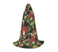 YQTGBCED Bright Mushrooms Art Print Hooded Cloak For Halloween,Renaissance Style,Perfect For Role Play And Parties