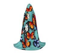 YQTGBCED Butterfly And Cello Print Hooded Cloak For Halloween,Renaissance Style,Perfect For Role Play And Parties