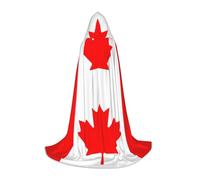 YQTGBCED Canadian Flag Print Hooded Cloak For Halloween,Renaissance Style,Perfect For Role Play And Parties