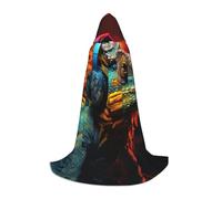 YQTGBCED Chameleon Listen Music Print Hooded Cloak For Halloween,Renaissance Style,Perfect For Role Play And Parties