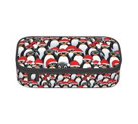 YQTGBCED Christmas Penguins Print Large Capacity Pen Case with Organizer,Oxford Cloth Material,Multiple Compartments