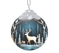 YQTGBCED Christmas Tree Deer Print Clear Glass Pendant For Creative Decoration,Stylish Minimalist Christmas Glass Pendant