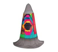 YQTGBCED Colored Wooden Board Print Hooded Cloak For Halloween,Renaissance Style,Perfect For Role Play And Parties
