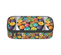 YQTGBCED Colorful Cupcakes Rainbow Flower Cake Print Large Capacity Pen Case with Organizer,Oxford Cloth Material,Multiple Compartments
