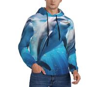 YQTGBCED Cool Dolphin Print Hoodies For Men,Full-Printed Sweatshirts,Perfect For Spring,Autumn And Winter Black