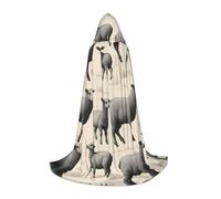 YQTGBCED Cute Sheep Lamb Print Hooded Cloak For Halloween,Renaissance Style,Perfect For Role Play And Parties