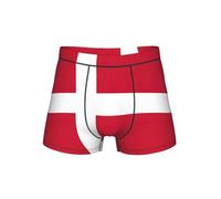 YQTGBCED Danish Flag Print Men'S Boxer Briefs,Underwear Men,Comfortable Boxers For Men,Ideal Base Layer Shorts Black