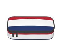 YQTGBCED Dutch Flag Print Large Capacity Pen Case with Organizer,Oxford Cloth Material,Multiple Compartments