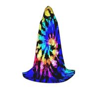 YQTGBCED Exotic Tribe Tie Dye Style Print Hooded Cloak For Halloween,Renaissance Style,Perfect For Role Play And Parties