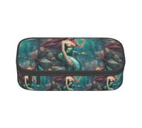 YQTGBCED Fairy Tale Mermaid Print Large Capacity Pen Case with Organizer,Oxford Cloth Material,Multiple Compartments