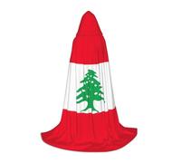 YQTGBCED Flag Of Lebanon Print Hooded Cloak For Halloween,Renaissance Style,Perfect For Role Play And Parties