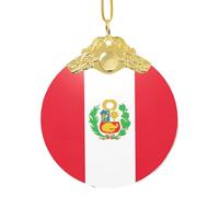 YQTGBCED Flag Of Peru Print Clear Glass Pendant For Creative Decoration,Stylish Minimalist Christmas Glass Pendant