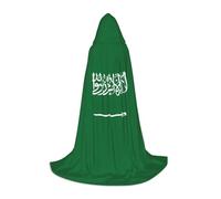 YQTGBCED Flag Of Saudi Arabia Print Hooded Cloak For Halloween,Renaissance Style,Perfect For Role Play And Parties