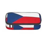 YQTGBCED Flag of The Czech Republic Print Large Capacity Pen Case with Organizer,Oxford Cloth Material,Multiple Compartments