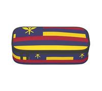 YQTGBCED Flag of The Kingdom of Hawaii Print Large Capacity Pen Case with Organizer,Oxford Cloth Material,Multiple Compartments