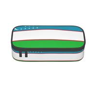 YQTGBCED Flag of The Republic of Uzbekistan Print Large Capacity Pen Case with Organizer,Oxford Cloth Material,Multiple Compartments