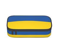 YQTGBCED Flag of Ukraine Print Large Capacity Pen Case with Organizer,Oxford Cloth Material,Multiple Compartments