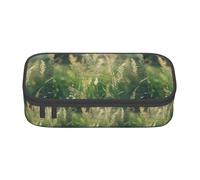 YQTGBCED Grass Pot Leaf Print Large Capacity Pen Case with Organizer,Oxford Cloth Material,Multiple Compartments