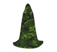 YQTGBCED Green Army Digital Camouflage Print Hooded Cloak For Halloween,Renaissance Style,Perfect For Role Play And Parties