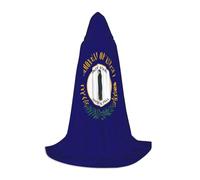YQTGBCED Kentucky State Flag Print Hooded Cloak For Halloween,Renaissance Style,Perfect For Role Play And Parties