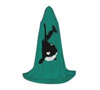 YQTGBCED Killer Whale Dolphin Ocean Print Hooded Cloak For Halloween,Renaissance Style,Perfect For Role Play And Parties