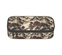 YQTGBCED Landscape Painting Print Large Capacity Pen Case with Organizer,Oxford Cloth Material,Multiple Compartments