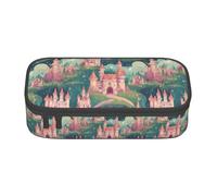 YQTGBCED Magic Fairy Tale Castle Print Large Capacity Pen Case with Organizer,Oxford Cloth Material,Multiple Compartments