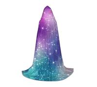 YQTGBCED Magic Space Print Hooded Cloak For Halloween,Renaissance Style,Perfect For Role Play And Parties