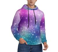 YQTGBCED Magic Space Print Hoodies For Men,Full-Printed Sweatshirts,Perfect For Spring,Autumn And Winter Black