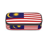 YQTGBCED Malaysia Flag Print Large Capacity Pen Case with Organizer,Oxford Cloth Material,Multiple Compartments