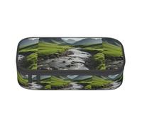YQTGBCED Mountain Valley with Rainbow Print Large Capacity Pen Case with Organizer,Oxford Cloth Material,Multiple Compartments