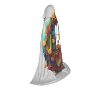YQTGBCED Music Note Print Hooded Cloak For Halloween,Renaissance Style,Perfect For Role Play And Parties