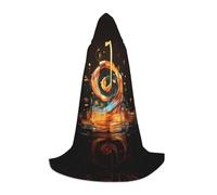 YQTGBCED Music Symbol Print Hooded Cloak For Halloween,Renaissance Style,Perfect For Role Play And Parties