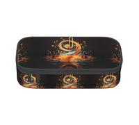 YQTGBCED Music Symbol Print Large Capacity Pen Case with Organizer,Oxford Cloth Material,Multiple Compartments