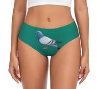 YQTGBCED Pigeon Print Women'S Briefs Underwear,Seamless Comfort,Breathable Cotton Blend,Fit For All Seasons Black