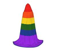 YQTGBCED Rainbow Flag Print Hooded Cloak For Halloween,Renaissance Style,Perfect For Role Play And Parties