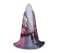 YQTGBCED Red Paris Print Hooded Cloak For Halloween,Renaissance Style,Perfect For Role Play And Parties