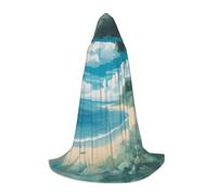 YQTGBCED Seashells On The Beach Print Hooded Cloak For Halloween,Renaissance Style,Perfect For Role Play And Parties