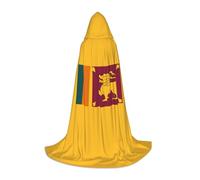 YQTGBCED Sri Lanka Flag Print Hooded Cloak For Halloween,Renaissance Style,Perfect For Role Play And Parties