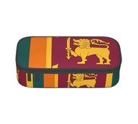 YQTGBCED Sri Lanka Flag Print Large Capacity Pen Case with Organizer,Oxford Cloth Material,Multiple Compartments