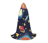 YQTGBCED Starry Sky Universe Space Print Hooded Cloak For Halloween,Renaissance Style,Perfect For Role Play And Parties