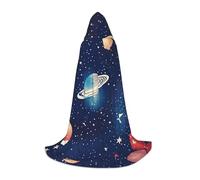 YQTGBCED Starry Sky Universe Space Print Hooded Cloak For Halloween,Renaissance Style,Perfect For Role Play And Parties