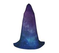 YQTGBCED Universe With Stars Galaxy Interstellar Print Hooded Cloak For Halloween,Renaissance Style,Perfect For Role Play And Parties
