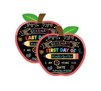 YQUQWN First and Last Day of School Board Double Sided Apple Back to School Sign for Kids Boys Girls Kindergarten Preschool Supplies 1st Grade Photo Props Chalkboard