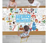 YQUQWN Kids Winter Giant Coloring Poster/Tablecloth Giant Poster with Classic Winter Elements Large Coloring Paper for Holiday Activities, Party Games, Classroom Decorations and Gifts