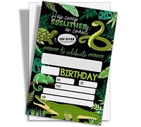 YQV Reptile Birthday Party Invitations, 20-Count Snake Lizard Crocodile Theme Birthday Party Invites With Envelopes-HBYQK-B36