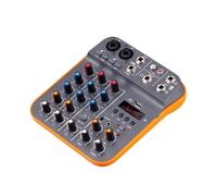 YQVEOT Audio Mixer, 2pcs 4 Channel Mixer DJ Console D4M Audio Interface with Reverber Bluetooth 5.0 Sing
