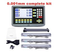 YQVEOT Linear Scale, LCD Kit Complet Set 3 Axis Milling Turning Lathe Grinder Machine Digital Readout And Linear Scale Encoder(0.001mm complete set)