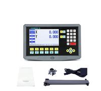 YQVEOT Linear Scale, Multilingual 2 Axis LCD Kit HS800-2 Turning Lathe Milling Digital Readout Linear Glass Scale Encoder Grating Ruler(HS800-2 LCD DRO)