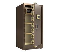 YQVEOT Safe Box Stainless Steel Safe Box For Home And Office, Anti-theft Safe, Fingerprint, Password, Wall, Height 1.2m(A type coffee gold)
